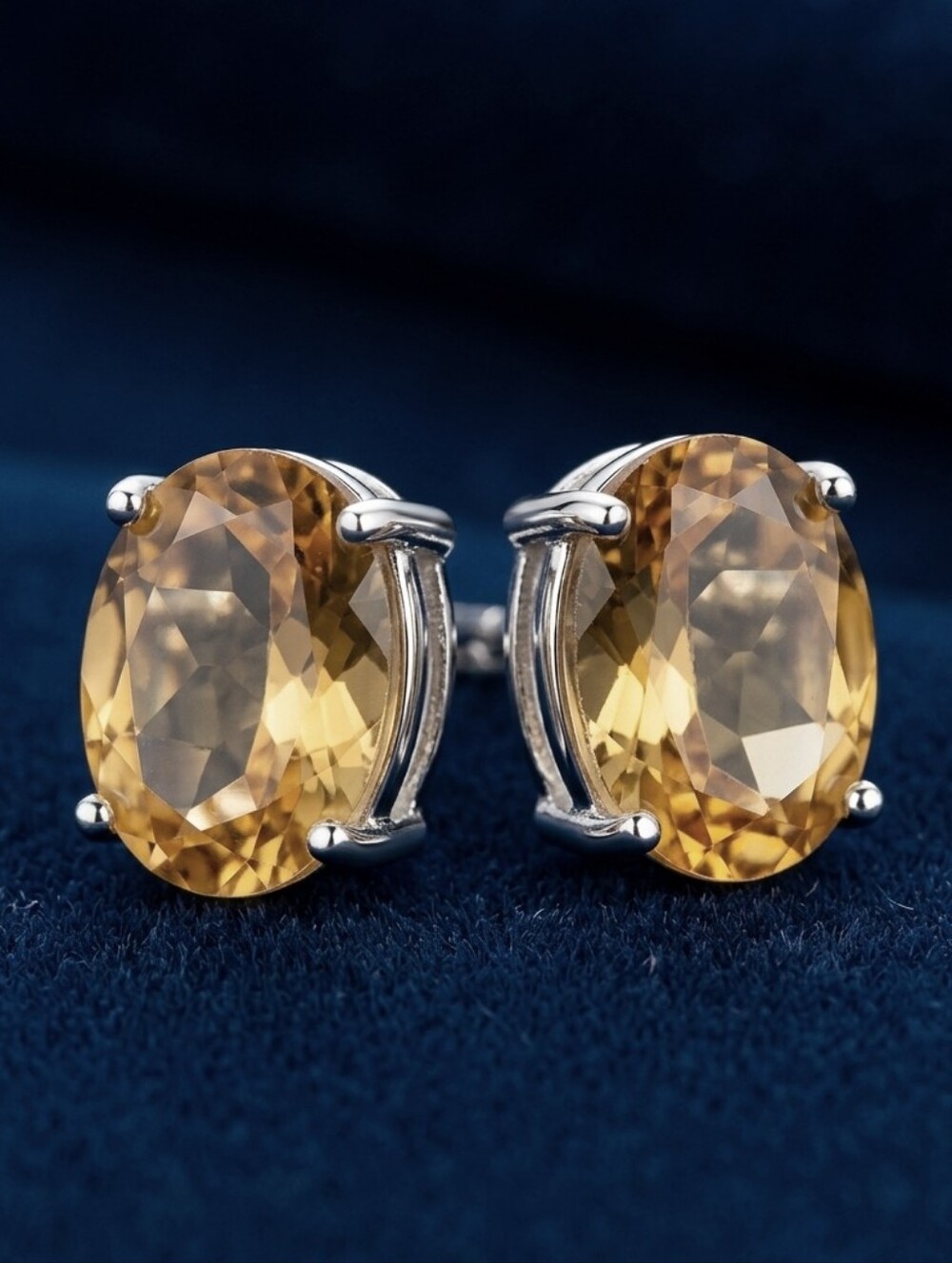 2.50 ctw Citrine Sterling Silver Solitaire Stud Earrings NEW